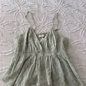 Elegant Sage Green Lace Women’s Top